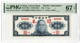 Central Bank of China. 1945. Front Specimen Note