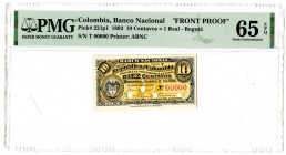 Banco Nacional de la Republica de Colombia, 1893 Front Proof Banknote