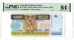 Banco Central de Costa Rica. 1992. Issued Banknote.