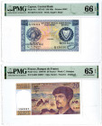 Cyprus and France, 1975-86 Issued Banknote Pair
