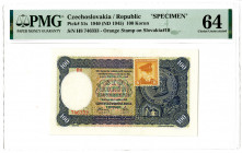 Slovenska Narodna Banka, 1940 (ND 1945) Specimen Banknote
