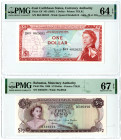East Caribbean States and Bahamas, 1965-68 Issued Banknote Pair