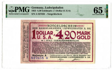 Ludwigshafen Notgeld, Handelskammerdollar, 1923 Issue Banknote