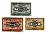 Custrin Prisoner of War Camp Notgeld Banknote Trio, 1917