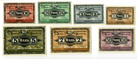 Frankfurt Prisoner of War Camp Notgeld, 1917 Group of 7 Notes