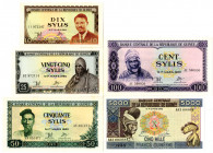 Banque Centrale de la Republique de Guinee Issued Banknote Quintet, 1971-85