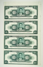 Banque De La Republique D'Haiti Uncut Proof Sheets of 4 Banknotes. L.1979 (1985).