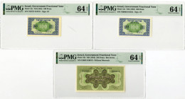 Government of Israel Trio of Fractional Currency Issued Banknotes, 1952-53