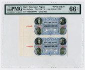Banca del Popolo. ND (1866-1871). Uncut Specimen Banknote Vertical Pair