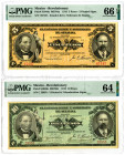 Estado Libre Y Soberano De Sinaloa, 1915 Issued Banknote Pair.