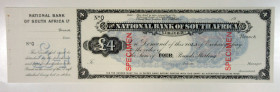 National Bank of South Africa. ND (ca.1900) Specimen Circulating Sola of Exchange