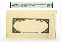Central Bank of Turkey. ND (1947). Black Progress Proof Banknote.