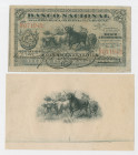 Banco Nacional, 1887, Issued Banknote with Matching Proof Vignette.