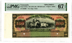 Banco de Venezuela, ND(1931-39) "Top Pop" Specimen Banknote