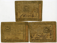 Pennsylvania Colonial Currency Trio, October 1st, 1773