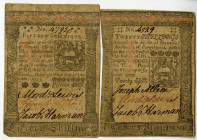 Pennsylvania Colonial Currency Pair, October 1st, 1773.
