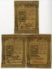 Pennsylvania Colonial Currency Trio, October 1st, 1773 Signed by James Pemberton