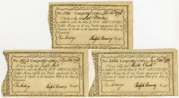 Connecticut Comptroller's Office, 1791 Issued Payment Trio