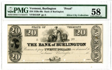Bank of Burlington ca.1830's Obsolete Proof From the Silver City Find.