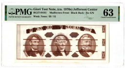 Giori Test Note, ND (ca. 1960-70s) Jefferson Center
