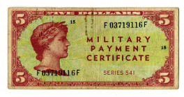 Military Payment Certificate, $5, Series 541, ND (1958) M.P.C. Note