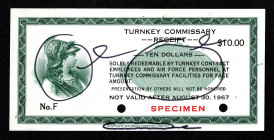Turnkey Commissary Receipt, 1967 M.P.C. Vietnam Era Specimen Scrip Note Used as Model with Correspondence.