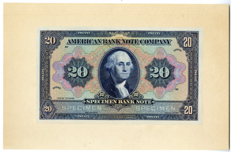 New York, ND (ca.1920's), American Bank Note Company $20, Proof Banknote printed...