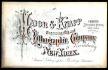 Major & Knapp Engraving, Mfg. and Lithographic Co. ca. 1850-60's Coated Stock Business Card.
