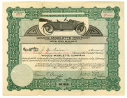 Woods Mobilette Co., 1914 I/U Stock Certificate