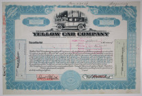 Yellow Cab Co., 1930-40 Specimen Stock Used as a Model with Changes Added to the Certificate.