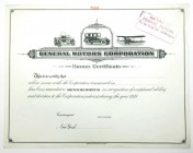 General Motors Corporation ND (ca.1920's) Specimen Bonus Certificate.