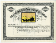 Yellowstone Park Transportation Co., ca.1900-1910 U/U Stock Certificate.