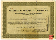 American Aircraft Co. 1916 I/U Stock Certificate