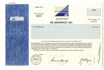 B/E Aerospace, Inc. 1993 Specimen Stock Certificate