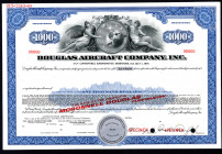 Douglas Aircraft Co., Inc. Transition Certificate to McDonnell Douglas Corp,  1966 Specimen Bond.