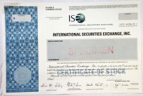 International Securities Exchange, Inc. "ISE"  2005 Specimen Stock Certificate Now Part of NASDAQ