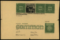 Merrill Lynch, Pierce, Fenner & Smith Inc., Unique Progress Proof Stock Certificate.