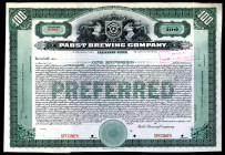 Pabst Brewing Co. 191x Specimen Stock Certificate.
