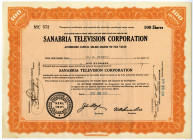 Sanabria Television Corp., 1932 I/U Stock Certificate