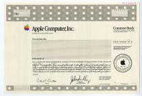Apple Computer, Inc. 1988 Specimen Stock Certificate