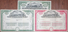 Compania Azucarera Atlantica  Del Golfo  and Central Violeta Sugar Co., 1958-1959 I/U Stock Certificate Trio