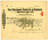 Malabar Forests & Rubber Co. Ltd., 1921 I/U Stock Certificate