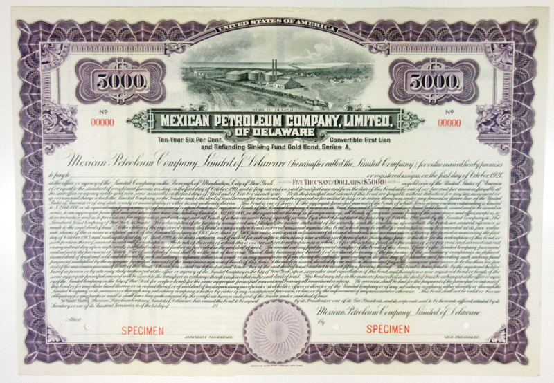 Mexico (Inc. in Delaware). $5,000 Registered 6% Series A 10 Year Convertible 1st...