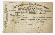 Scarborough & Whitby Railway Co., 1870's Proof Stock Certificate