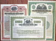 West Virginia Lumber, Paper, Coal and State Bond Trio Specimen Bonds, ca.1901-1925