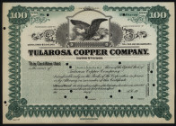 Tularosa Copper Co., 1909 Specimen Stock Certificate