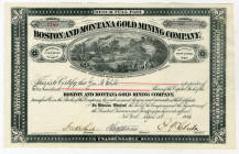 Boston & Montana Gold Mining Co., 1886 Issued Stock.