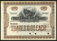 Pacific Wharf and Storage Co., 1900-1920 Specimen Stock Certificate.