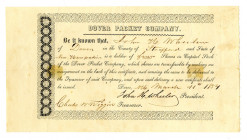Dover Packet Co., 1854 I/U Stock Certificate