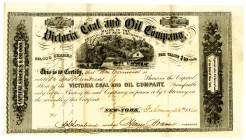 Victoria Coal & Oil Co. 1860 I/U Stock Certificate.